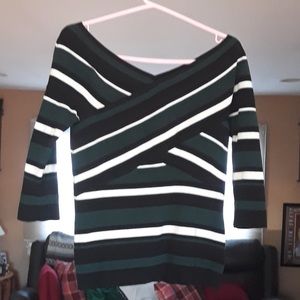 Striped Crossover Sweater